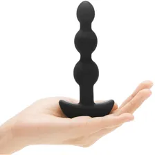 Анальная виброелочка «Triplet Anal Beads Black» премиум класса от компании B-Vibe, цвет черный, BV-005-BLK